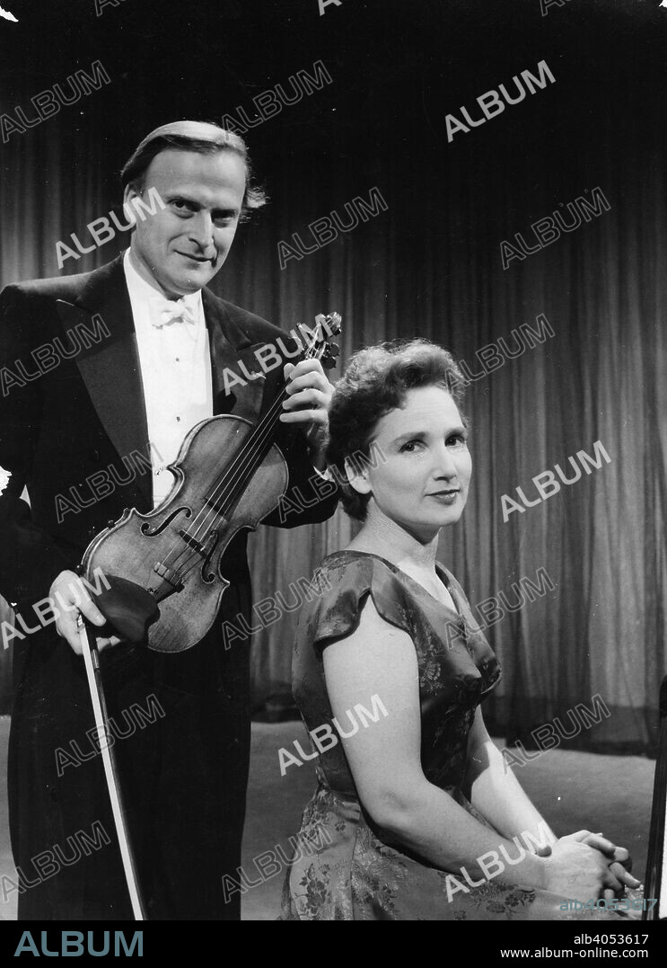 Yehudi Menuhin (1916-1999) with his pianist sister Hephzibah Menuhin (1920-1981), American musicians.