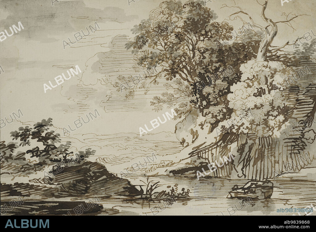 ANON. Landscape with a stream, unknown date.