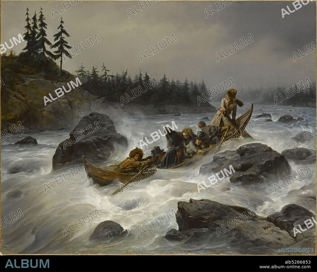 FRANçOIS-AUGUST BIARD. The Duke of Orleans on the Muonio River in Lapland, August 1795.