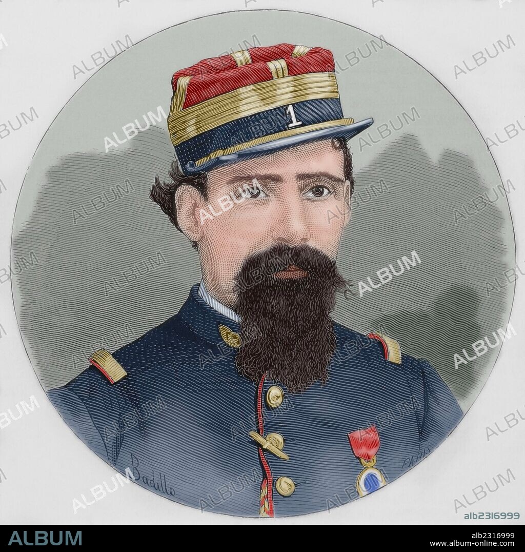 LORENZO LATORRE (1844-1916). Militar y político uruguayano, gobernador de facto entre 1876 Y 1879. Presidente constitucional entre 1879-1880. Grabado por Paris. "La Ilustración Española y Americana", 1876. Coloreado.