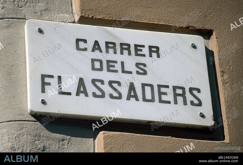 Nomenclator urbano del "CARRER DELS FLASSADERS". BARCELONA. Cataluña.