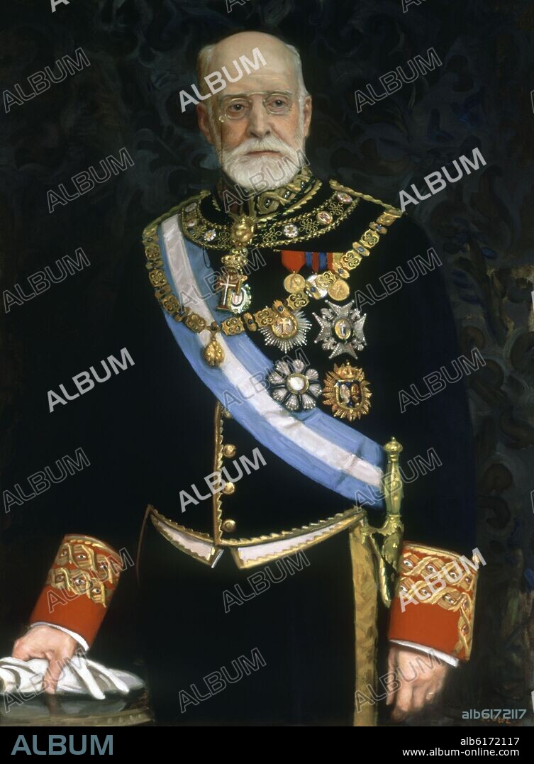 LEANDRO OROZ. ALEJANDRO GROIZARD Y GOMEZ DE LA SERNA (1839/1919) - VIGESIMO SEXTO PRESIDENTE DEL SENADO - 1918 - L 1,00x0,75 - Nº INVENTARIO 68.