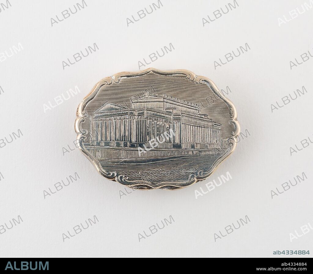 Vinaigrette with View of St. George’s Hall, Liverpool, c. 1847, Marked DP, Birmingham, England, Birmingham, Silver and silver gilt, 4.1 × 3.2 cm (1 5/8 × 1 1/4 in.).