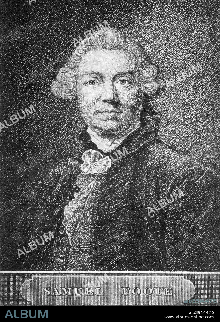 Samuel Foote, 18th century English playwright, actor, and theatre manager, 1886. An engraving from The Theatre, A Monthly Review, Volume VIII, July to December, 1886, edited by Clement Scott, Carson & Comerford, London, 1886.
