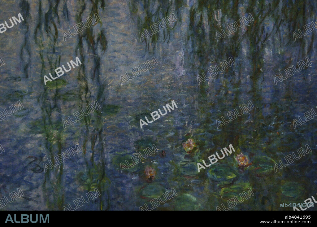 Claude Monet (1840-1926). Pintor impresionista francés. Serie Nenúfares. Mañana clara con sauces, hacia 1915-1926. Óleo sobre lienzo. Detalle. Museo de la Orangerie. París. Francia.