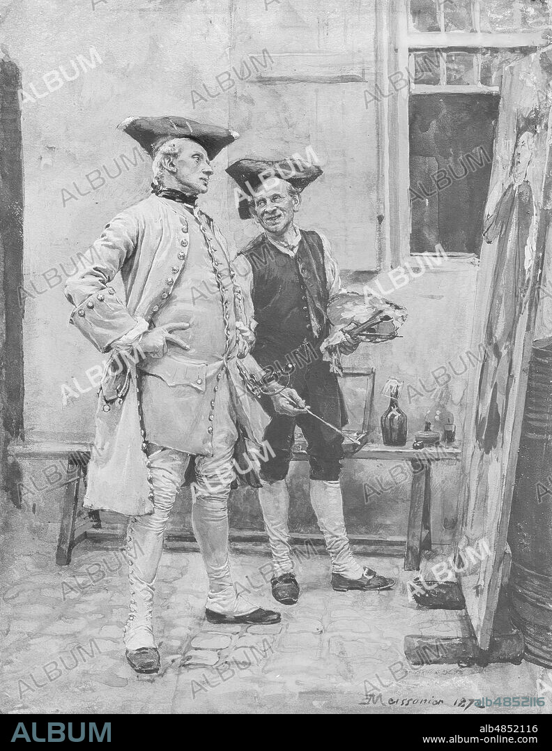 JEAN LOUIS ERNEST MEISSONIER. The Sign Painter (Le Peintre d'Enseignes), 19th century.
