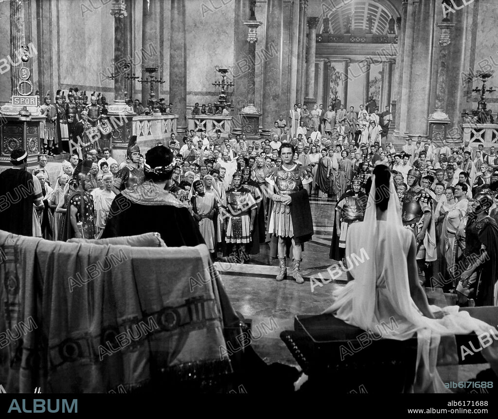HENRY KOSTER. ESCENA DE LA PELICULA LA "TUNICA SAGRADA" - 1953 - PRIMERA PRODUCCION EN CINEMASCOPE - 20TH CENTURY-FOX.