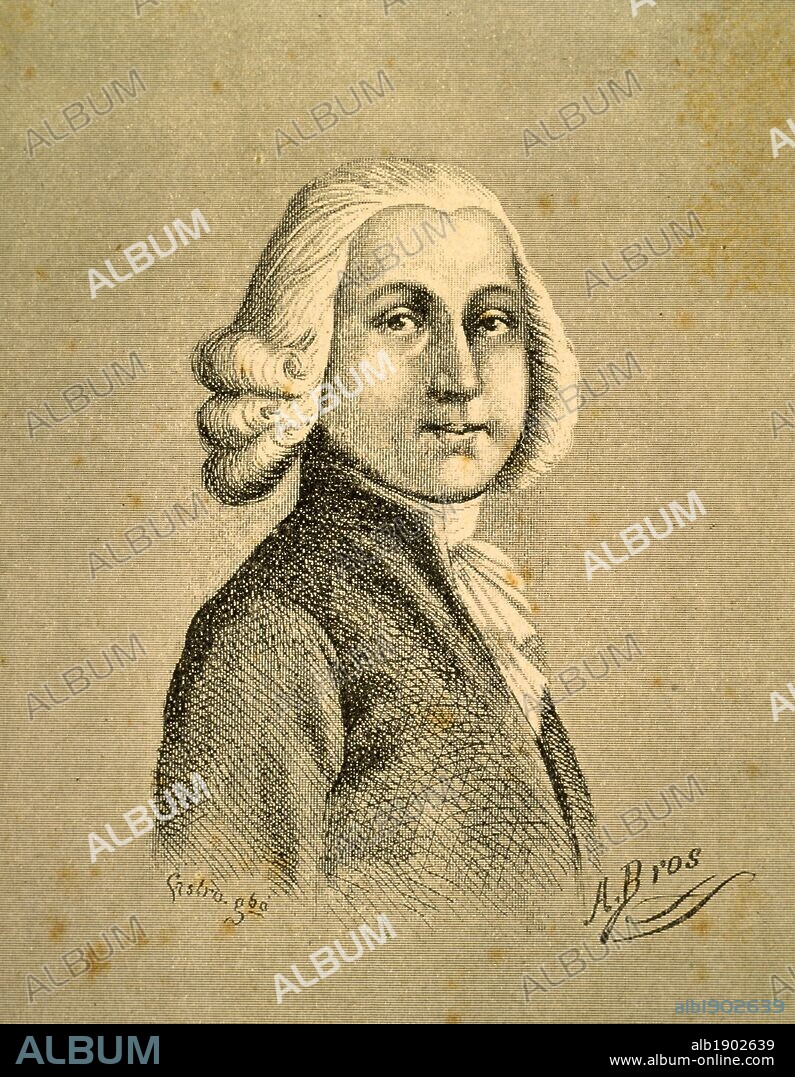 Luigi Boccherini (1743-1805). Violencelista y compositor italiano. Grabado de 1893.