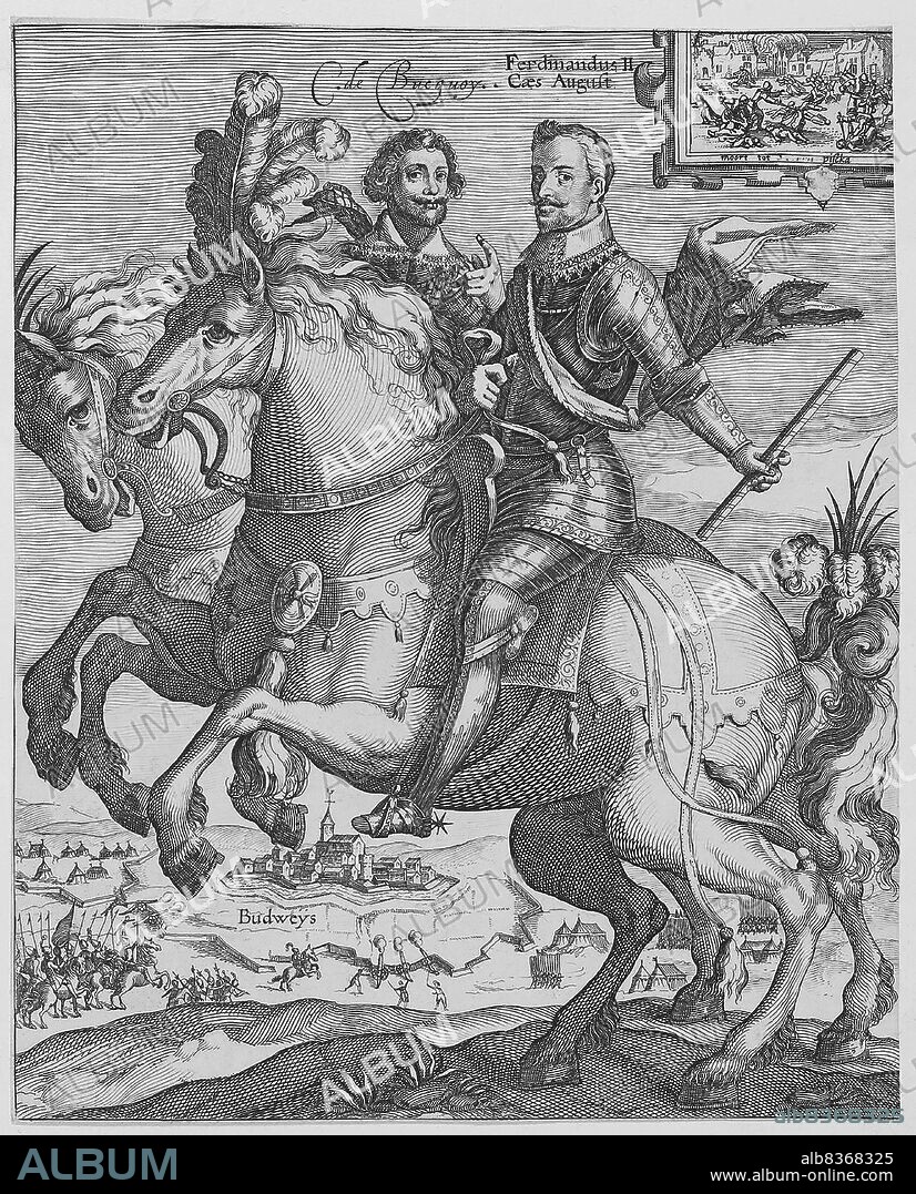 Ferdinand II (1578-1637) was the son of Charles II, Archduke of Austria, and grandson of Emperor Ferdinand I. Ferdinand was part of a Catholic faction opposed to his cousin, Emperor Matthias, who was more tolerant to Protestantism. He became King of Bohemia in 1617, King of Hungary in 1618, and became Holy Roman Emperor in 1619 after his cousin's death.