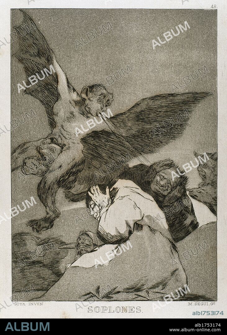 FRANCISCO DE GOYA. Francisco Goya (1746-1828). Caprices. Plaque 48. Big gusts. Prado Museum. Madrid.