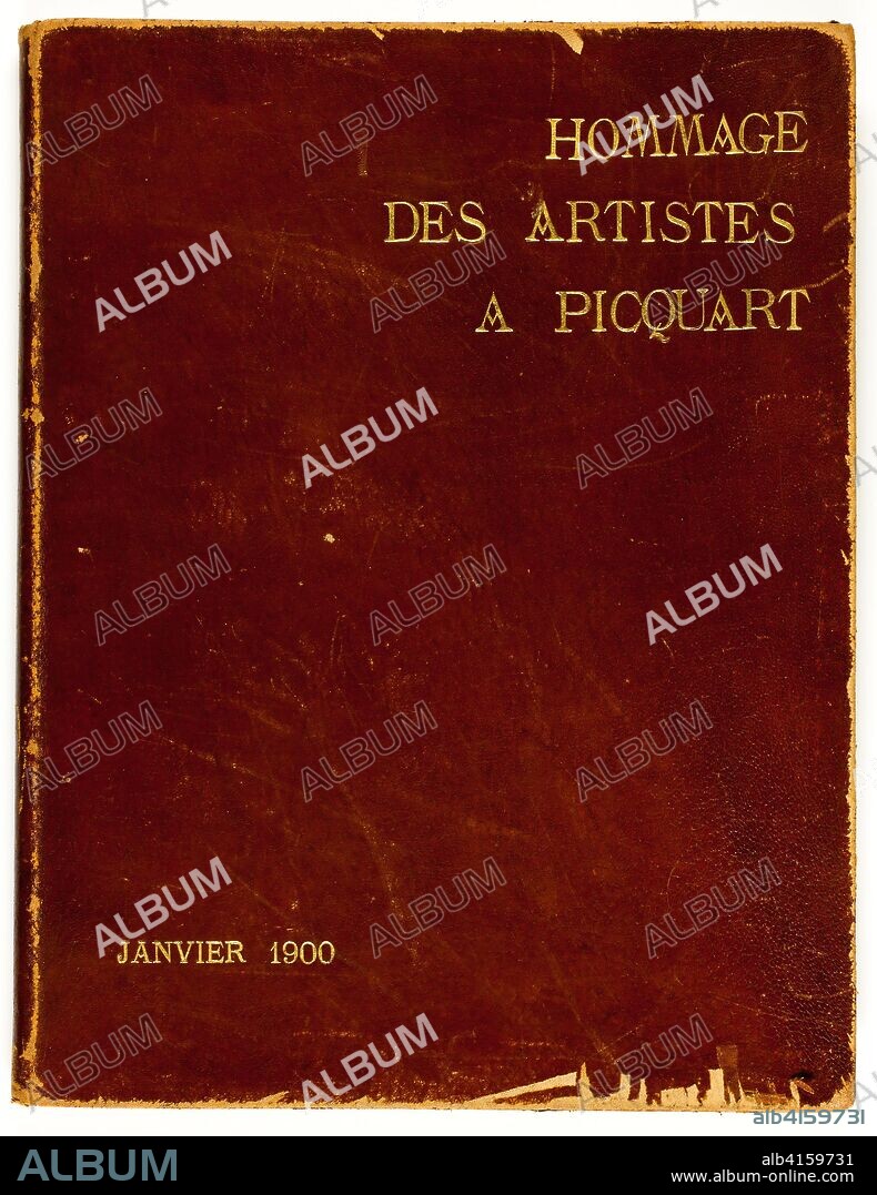 Hommage des artistes à Picquart. Lithographs by Pierre Émile Cornillier (French, 19th century); Lucien Perroudon (French, 19th century); Louis Anquetin (French, 1861-1932); Adolphe Ernest Gumery (French, 1861-1943); Herman René Georges Paul (French, 19th century); Maximilien Luce (French, 1858-1941); George Manzana-Pissarro (French, 1871-1961); Hippolyte Petitjean (French, 1854-1929); Louis Armand Rault (French, 19th century); Théo van Rysselberghe (Belgian, 1862-1926); Joaquim Sunyer y Miró (Spanish, 1875-1956); and Félix Edouard Vallotton (French, born Switzerland, 1865-1925); published by Paul Brenet (French, 19th-20th centuries) and Félix Thureau (French, 19th-20th centuries); preface written by Octave Mirbeau (French, 1848-1917). Date: 1899. Dimensions: 395 x 307 x 25 mm. Book containing twelve lithographs on ivory laid paper and text on cream wove paper. Origin: France.