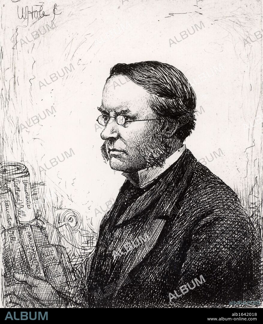 Lyon Playfair (1819-1898) in 1885 when President of the British Association for the Advancement of Science. Scottish chemist and politician. He studied chemistry at Glasgow under Thomas Graham, and under Liebig at Giessen. Professor chemistry at Edinburgh university 1858-1896. Discovered the nitroprusside class of salts. Chemist to the Geological Survey, 1846. Fellow of the Royal Society 1848. Liberal MP for the universities of Glasgow and Edinburgh 1868-1885. Secretary of State for Science and Art 1855. Deputy Speaker of the House of Commons 1880-1883. (London 1877). Etching from "Quasi Cursores" by William Hole (Edinburgh, 1884). (Photo by: Universal History Archive/UIG via Getty Images).