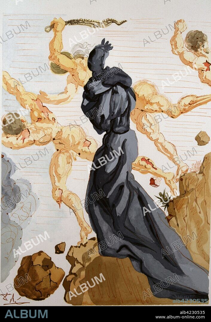 SALVADOR DALÍ. DANTE ALIGHIERI ESCRITOR ITALIANO. 1265-1231 "EL DIQUE DE FLAGETON AL BORDE DEL DESIERTO". XILOGRAFIA DE SALVADOR DALI PARA ILUSTRAR SU OBRA "LA DIVINA COMEDIA" CANTO XV. (INFIERNO)  ATENCION: AUTOR CONTEMPORANEO SUJETO A COPYRIGHT ©. EL CLIENTE FINAL ES RESPONSABLE DE LA GESTION DE LOS DERECHOS DE AUTOR CON LAS SOCIEDADES EXISTENTES DE GESTION DE DERECHOS O DIRECTAMENTE CON LOS ORGANISMOS TITULARES DE LOS MISMOS.