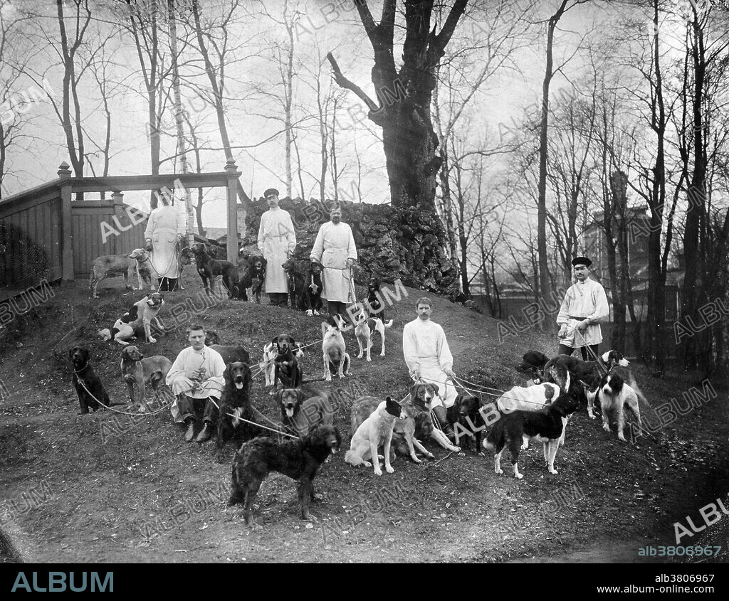 Pavlov's Dogs with their Keepers, 1904