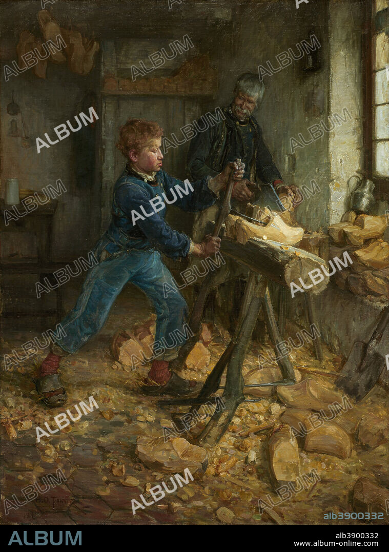 HENRY OSSAWA TANNER. The Young Sabot Maker. Date/Period: 1895. Painting. Oil on canvas. Height: 120.3 cm (47.3 in); Width: 89.8 cm (35.3 in).