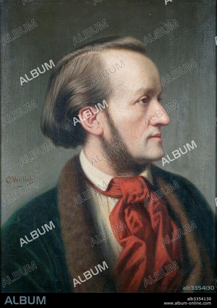 CAESAR WILLICH. Portrait of the composer Richard Wagner (1813-1883).