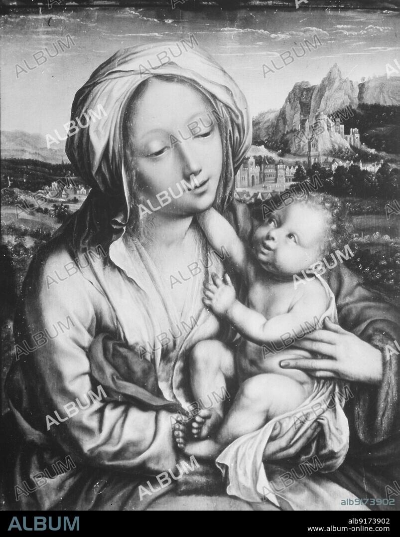 QUENTIN METSYS I. Painting of the Madonna and Child by Quentin Metsys belonging to George Schulein, 1927.