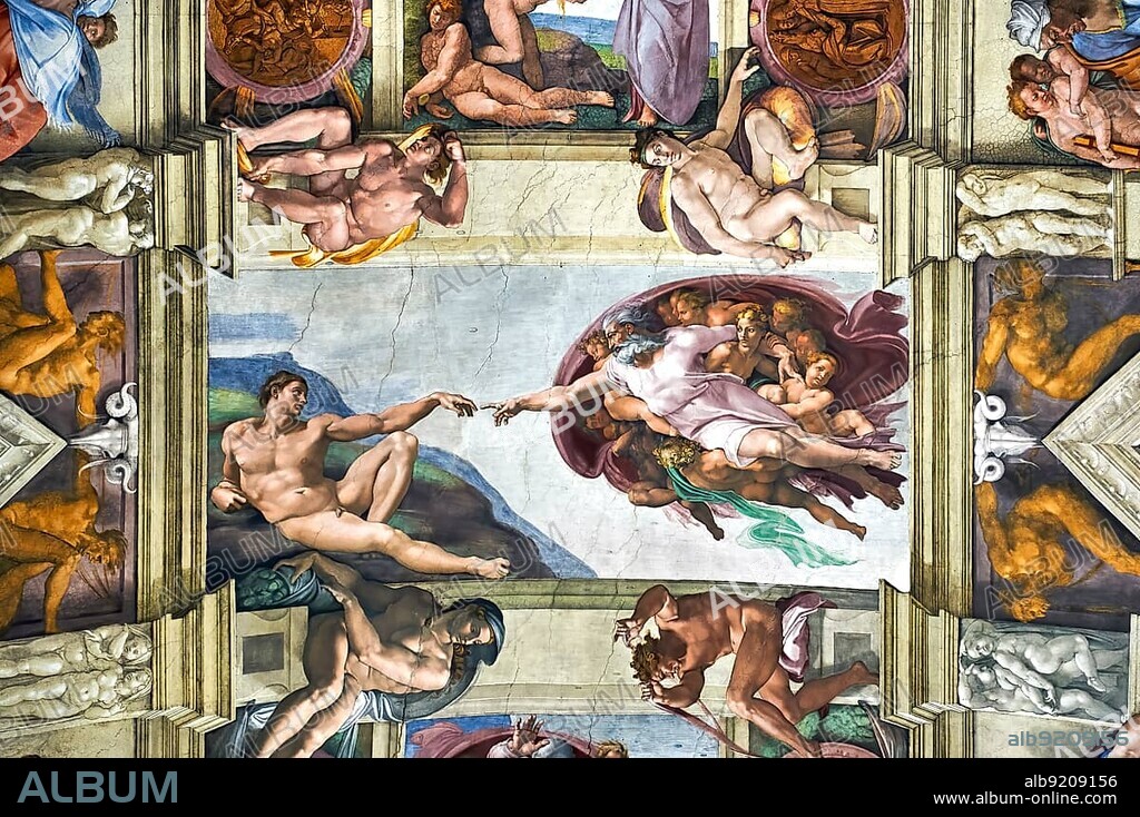 Michelangelo?s Creation of Adam in the Sistine Chapel, Vatican museum, Rome, Italy