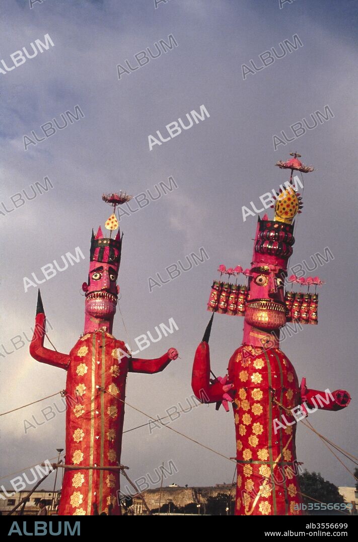 Ravan statues, Ramleela Dussera dusera Festival, india.