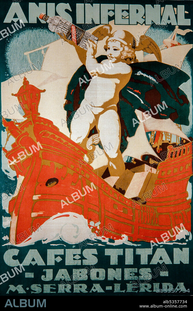 Cartel modernista. Anís infernal. Colección privada.