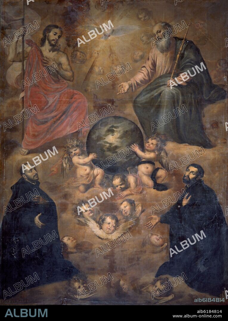 ANTONIO DE PEREDA (1600-1678). SAN FRANCISCO JAVIER ADORANDO A LA TRINIDAD - SIGLO XVII - O/L - BARROCO ESPAÑOL - ESCUELA MADRILEÑA -.