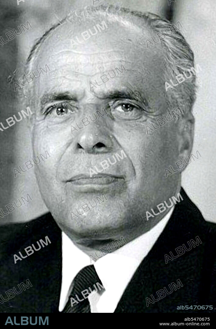 President Habib Bourguiba of Tunisia Portrait / Portrait du président tunisien Habib Bourguiba ca. 1960s .
