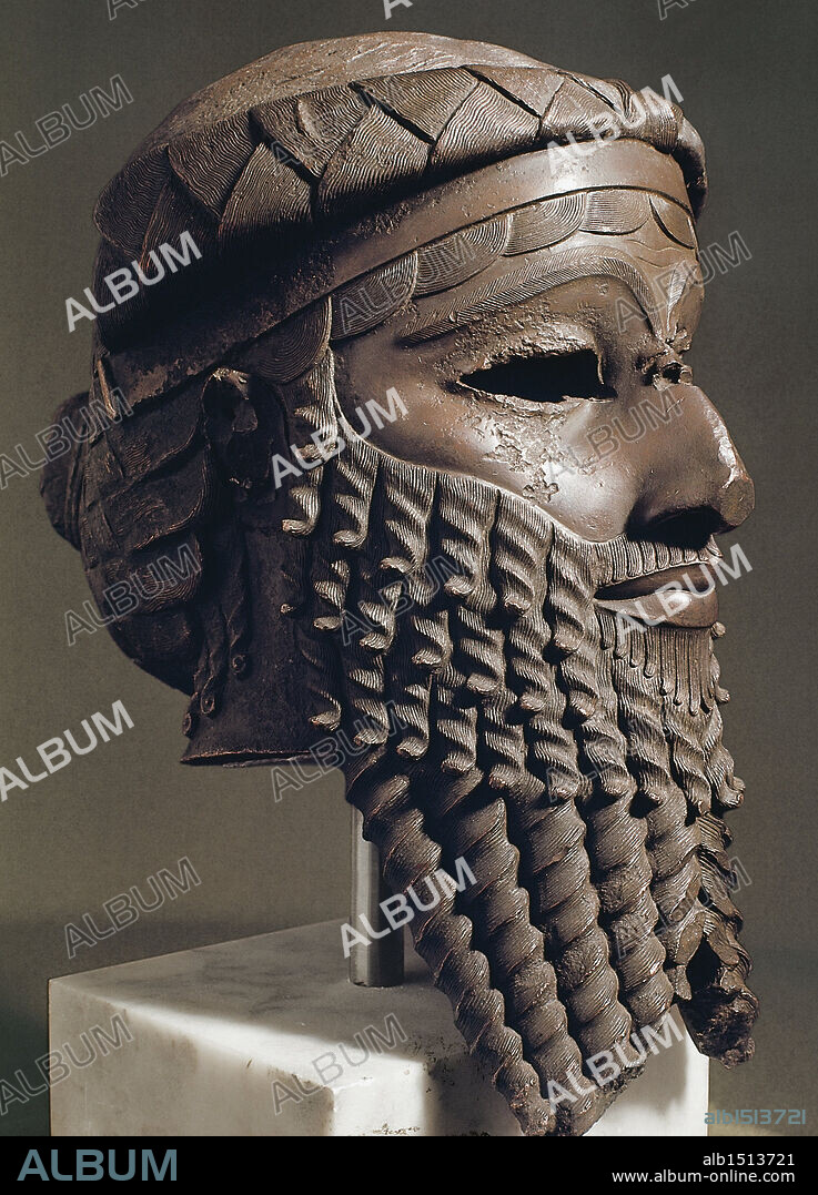 Sumerian civilization, 3rd millenium b.C. Head engraving of a member of the Dynasty of Akkad, perhaps that of Sargon the Great 'The Great King'. From Nineveh.