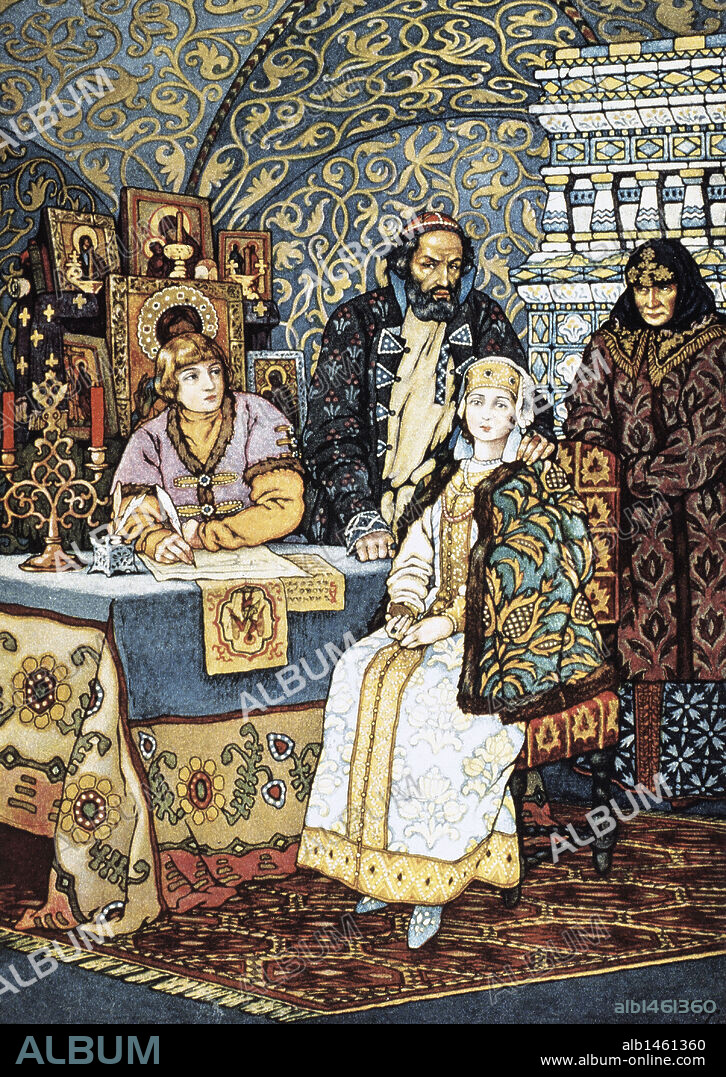 Alexander Pushkin (1799-1837). Russian author of the Romantic era. Boris Godunov, 1825, drama. Illustration by Boris Zworykine. Pari_s, 1927.