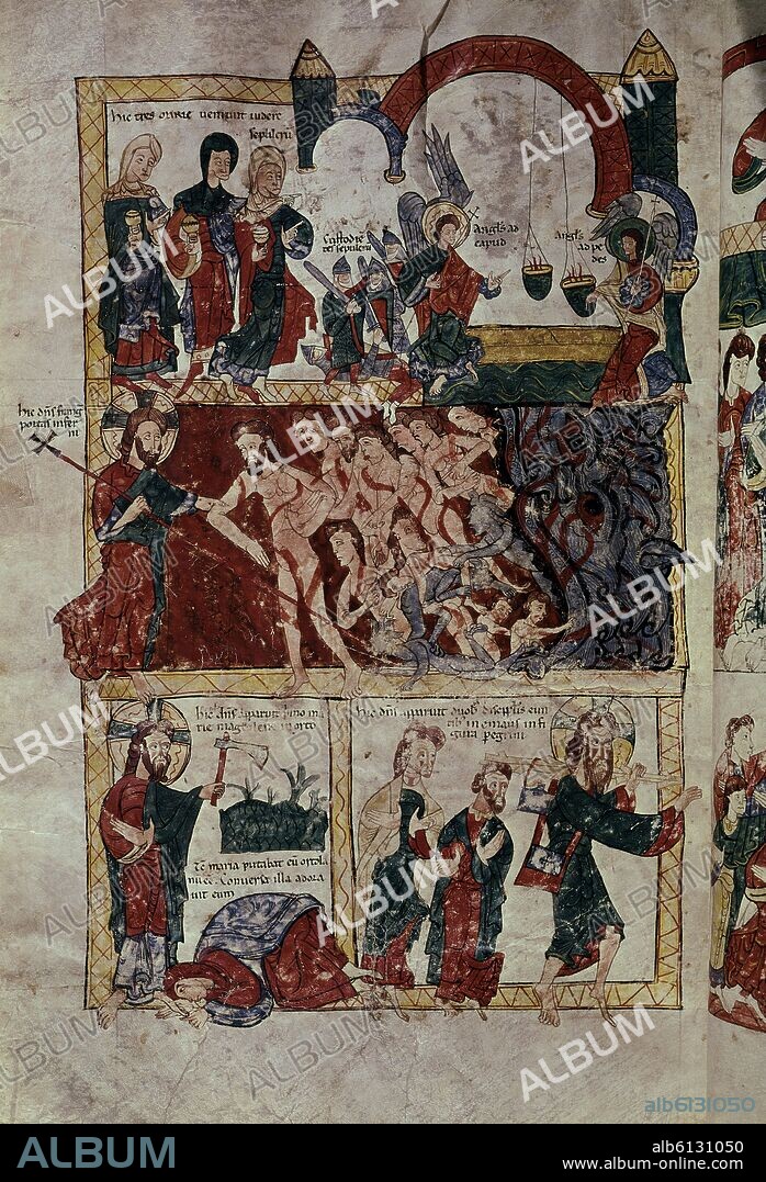 BIBLIA DE AVILA VIT-15-1 FOLIO 324V-MINIATURAS GOTICO-ITALIANA S XIII.