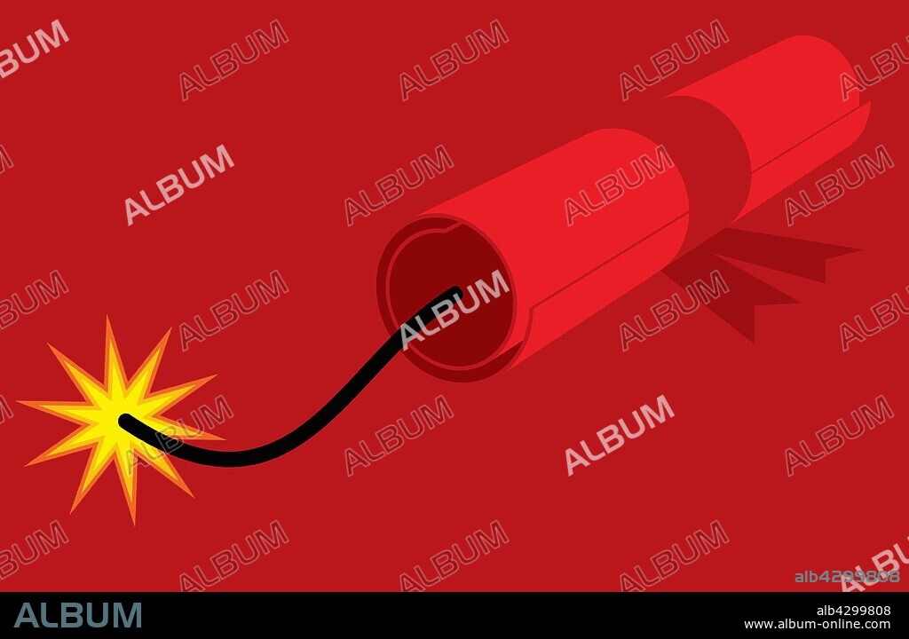 Diploma as stick of dynamite with lit fuse.