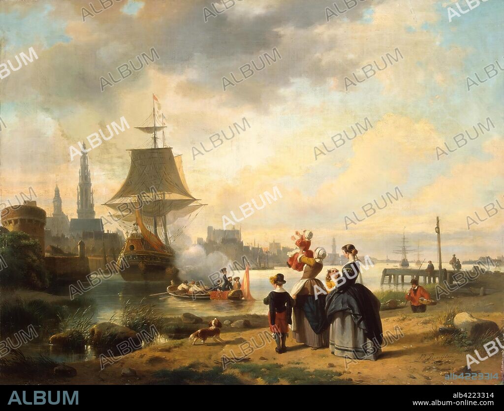JAN MICHIEL RUYTEN. 'Parting'. Belgium, 1856. Dimensions: 57x74 cm.