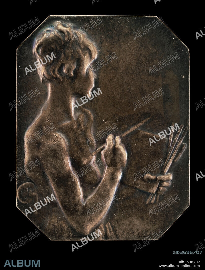 ALEXANDRE CHARPENTIER. Painting (La peinture) [obverse]. Dated: 1897. Medium: silver.
