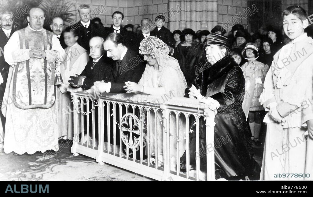 January 16, 1921. Madrid. In the Church of the Sacred Heart. Wedding of Miss Adela Lazcano with Mr. Luis Soler.