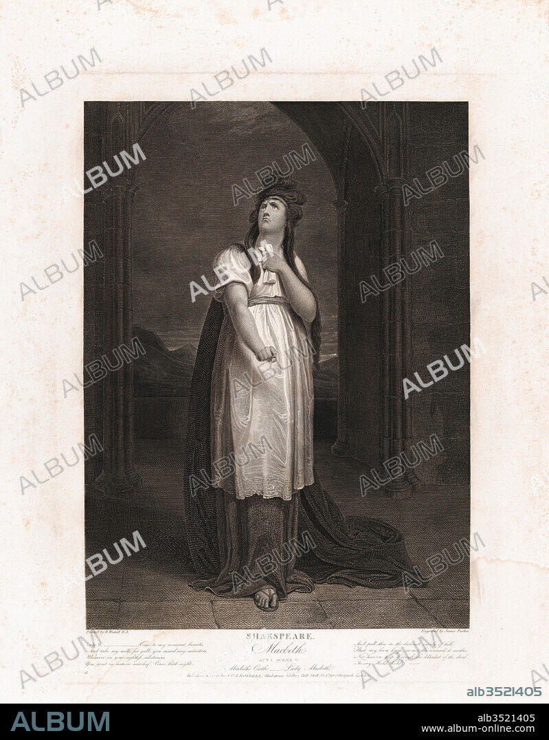 Drawings and Prints, Print, Lady Macbeth (Shakespeare, Macbeth, Act 1, Scene 5), Boydell'shakespeare Gallery, Sitter, Subject, Engraver, Publisher, Artist, After, Sarah Siddons, William Shakespeare, James Parker, John & Josiah Boydell, Richard Westall, British, Brecon, Wales 1755–1831 London, British, Stratford-upon-Avon 1564–1616 Stratford-upon-Avon, British, London 1750–1805 London, British, Reepham, Norfolk 1765–1836 London.