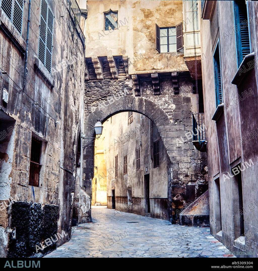 Barrio judío de Palma de Mallorca. Fotografía del año 1977.