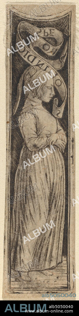 Francesco Francia, (artist), Bolognese, c. 1450/1453 - 1517, Hope, c. 1470/1480, niello print, sheet: 6.2 x 1.5 cm (2 7/16 x 9/16 in.).