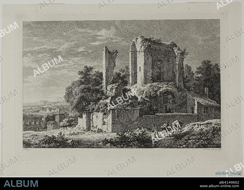 Italianate Landscape. Philipp Veith; German, 1768-1837. Date: 1822-1824. Dimensions: 108 x 163 mm (image); 144 x 198 mm (sheet). Etching on wove paper. Origin: Germany.