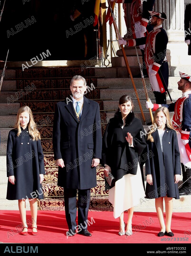 Madrid, 02/03/2020. Ss.Mm. the Kings and the Infantas at the investiture of the new Government. Photo: Ernesto Agudo. Archdc.
