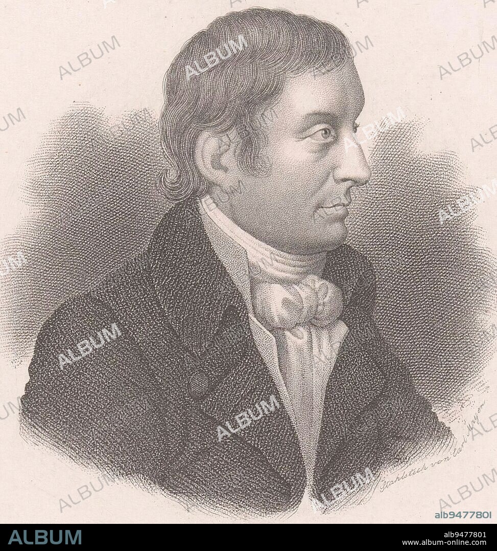 Portrait of August Friedrich Ernst Langbein, Carl Mayer, c. 1835, print maker: Carl Mayer, (mentioned on object), Neurenberg, c. 1835, paper, steel engraving, h 159 mm - w 117 mm.