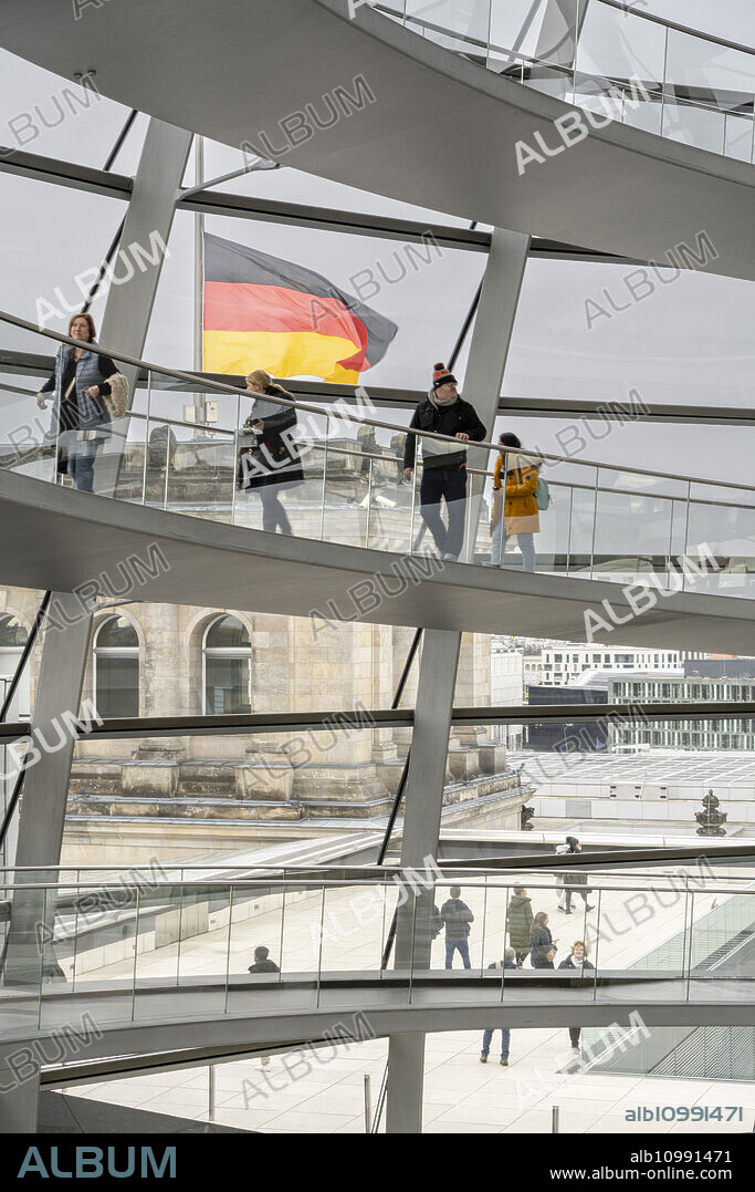 reichstag dome, designed by architect Norman Foster, Berlin, Federal Republic of Germany.