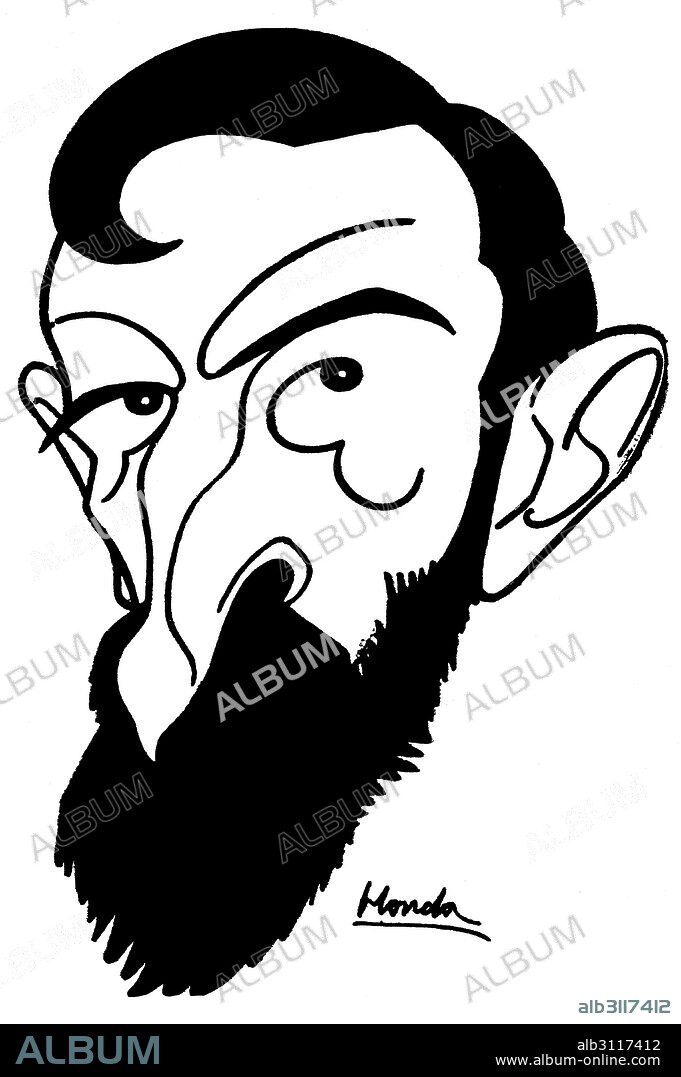 Francesc Cambó Batlle (1876-1947), abogado y político catalán. Caricatura de Honda de 1910.