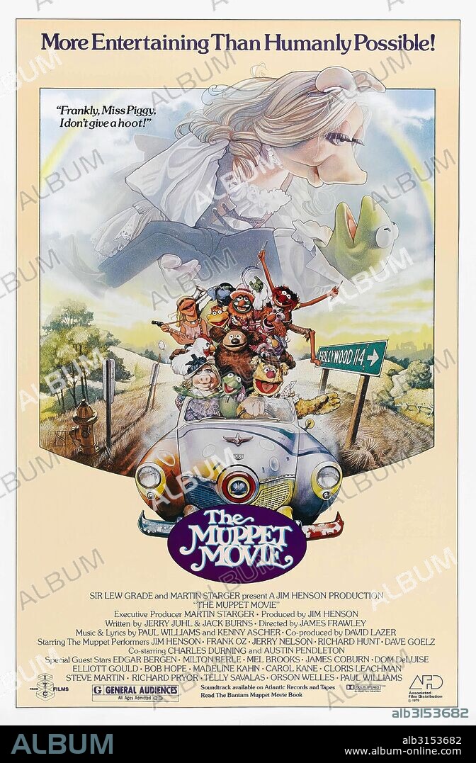 Poster of THE MUPPET MOVIE, 1979, directed by JAMES FRAWLEY. Copyright ITC.