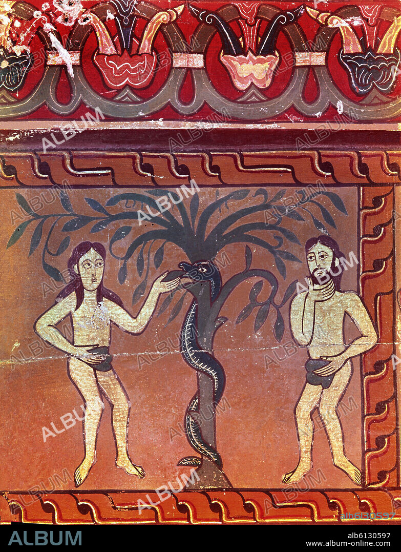FRONTAL DE SAGARS-DET ADAN Y EVA-S XII-PINTURA SOBRE TABLA.