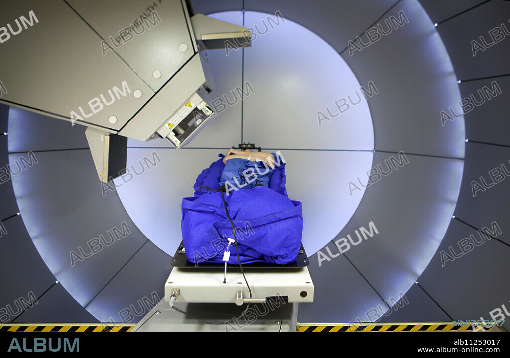 Reportage at the Rinecker Proton Therapy Center in Munich, Germany. The centre has the latest equipment for proton therapy treatment. Proton therapy involves irradiating cancer cells by concentrating a proton beam on the heart of the tumour, while preserving the healthy surrounding tissue.