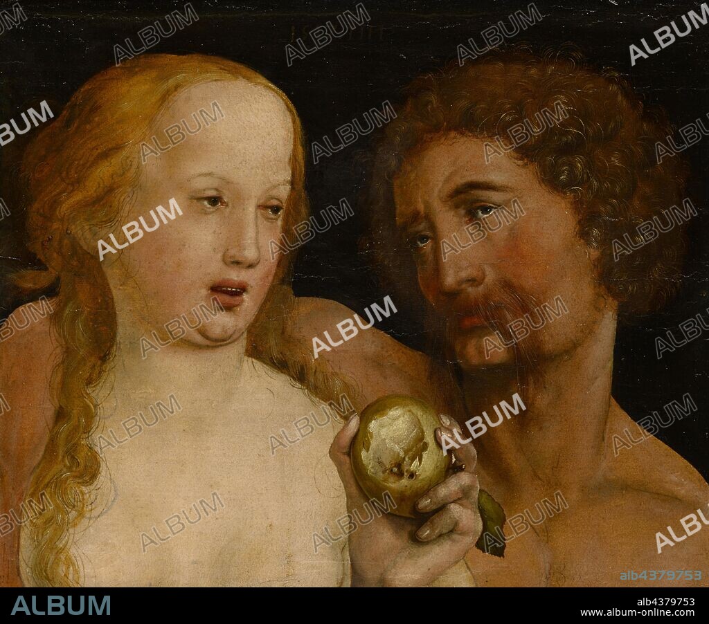 Adam and Eve, 1517, oil on paper, (probably later) mounted on spruce wood, Watermark: ox-head with dew, 30 x 35.5 cm, monogrammed and dated at the top center: 1517 HH, Hans Holbein d. J., Augsburg um 1497/98–1543 London.