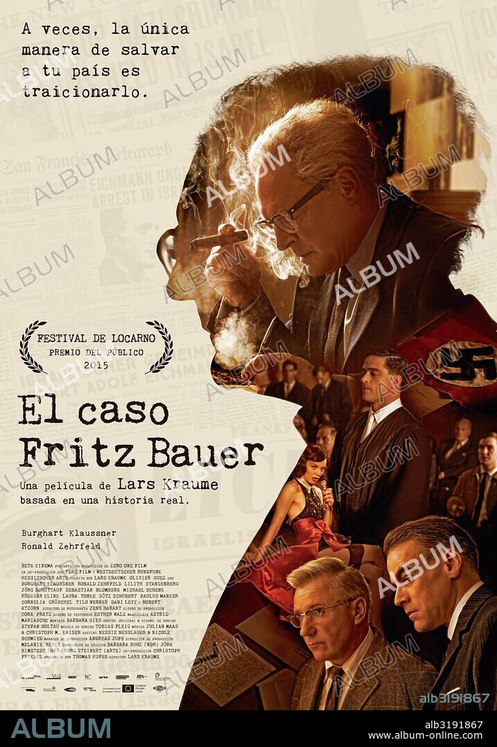 Poster of THE PEOPLE VS. FRITZ BAUER, 2015 (DER STAAT GEGEN FRITZ BAUER), directed by LARS KRAUME. Copyright ZERO ONE FILM/TERZ FILM/WDR/HR/ARTE.