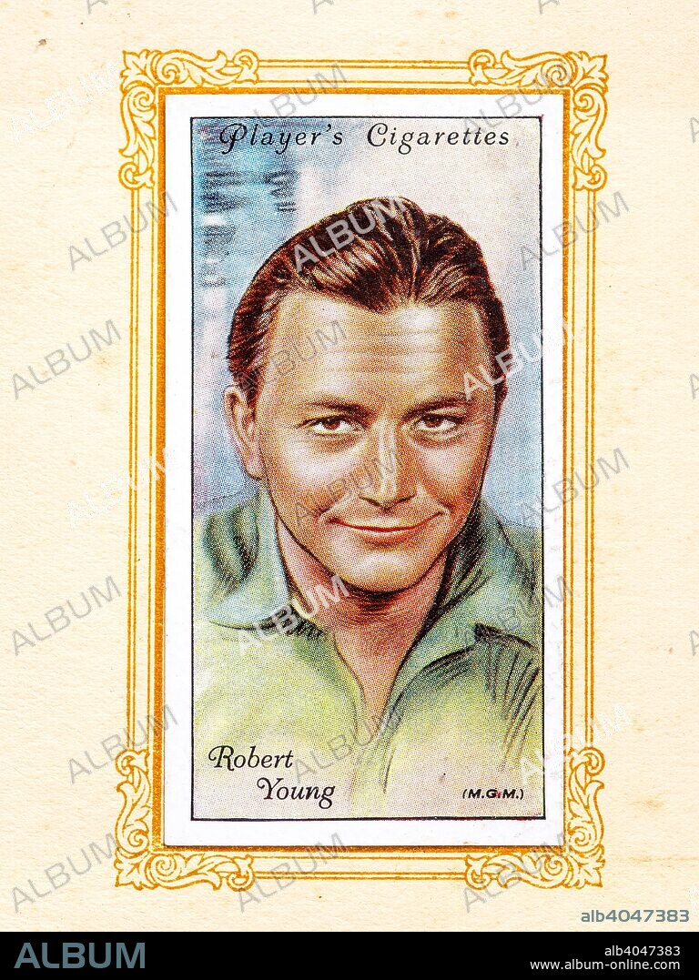 Robert Young, 1934. Robert George Young (February 22, 1907 - July 21, 1998) was an American television, film, and radio actor.  From An Album of Film Stars; Second Series issued by John Player & Sons. [Imperial Tobacco & Co Ltd, 1934].