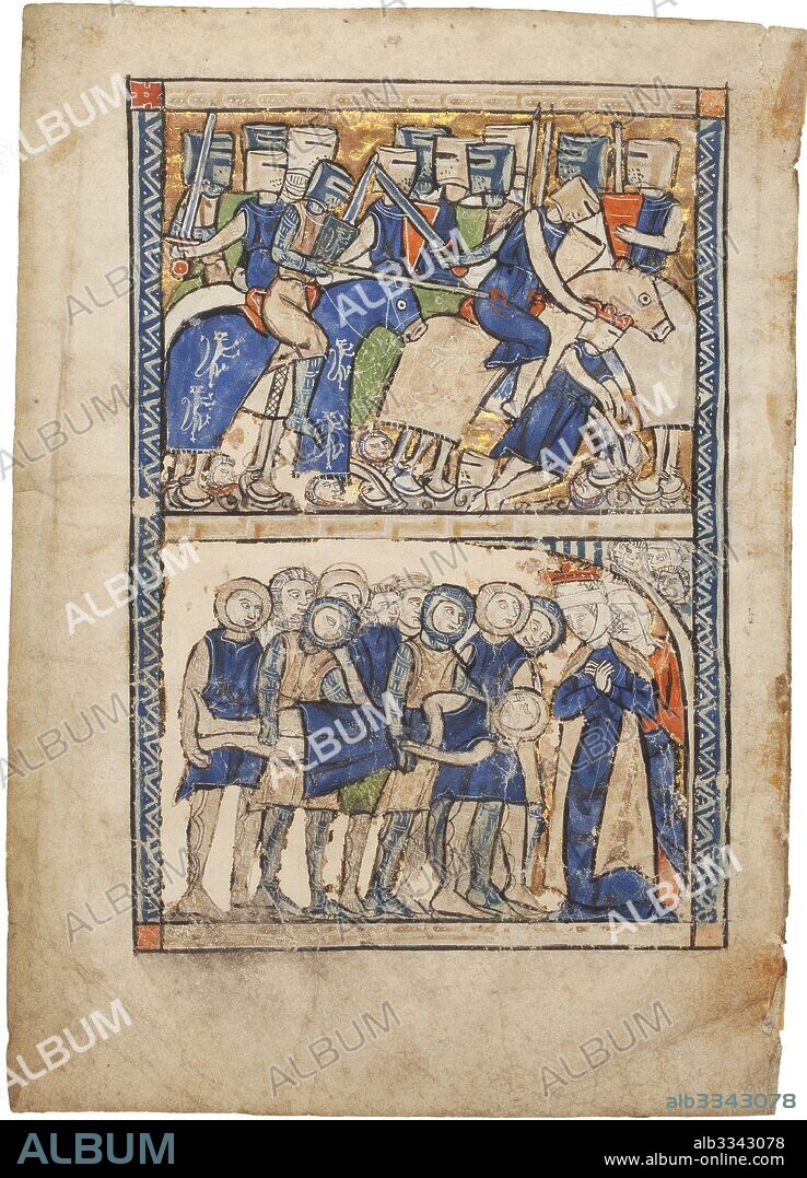 ANONYMOUS. Illustration from Le Roman de Troie (The Romance of Troy) by Benoît de Sainte-Maure.