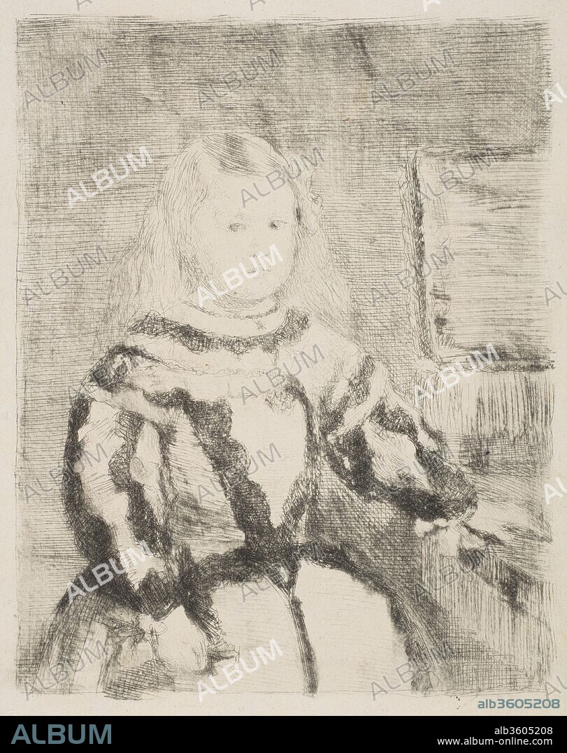 AFTER VELÁZQUEZ (DIEGO RODRÍGUEZ DE SILVA Y VELÁZQUEZ) y ETCHED BY EDGAR DEGAS. The Infanta Margarita, after Velázquez. Artist: After Velázquez (Diego Rodríguez de Silva y Velázquez) (Spanish, Seville 1599-1660 Madrid); Etched by Edgar Degas (French, Paris 1834-1917 Paris). Dimensions: plate: 6 11/16 x 4 3/4 in. (17 x 12 cm)
sheet: 7 1/16 x 5 7/8 in. (18 x 15 cm). Date: 1862-64.