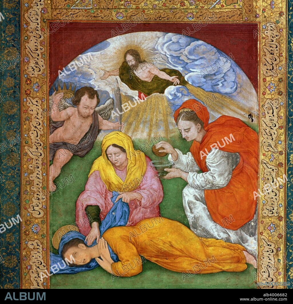 Painting of the martyrdom of St Cecilia from the Mughal school by Naini, from the V&A's collection, 3rd century.